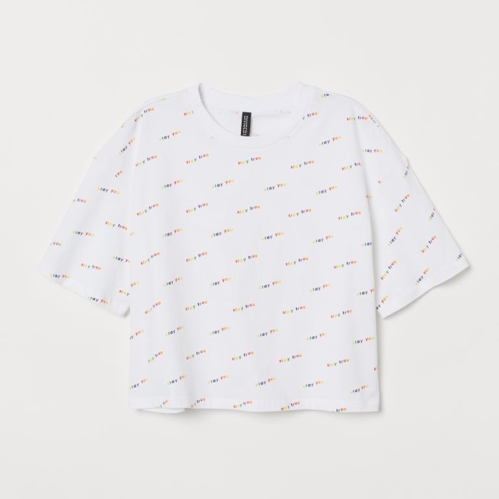 H&M LGBTQ+ Pride Oversized Boxy Crop Top